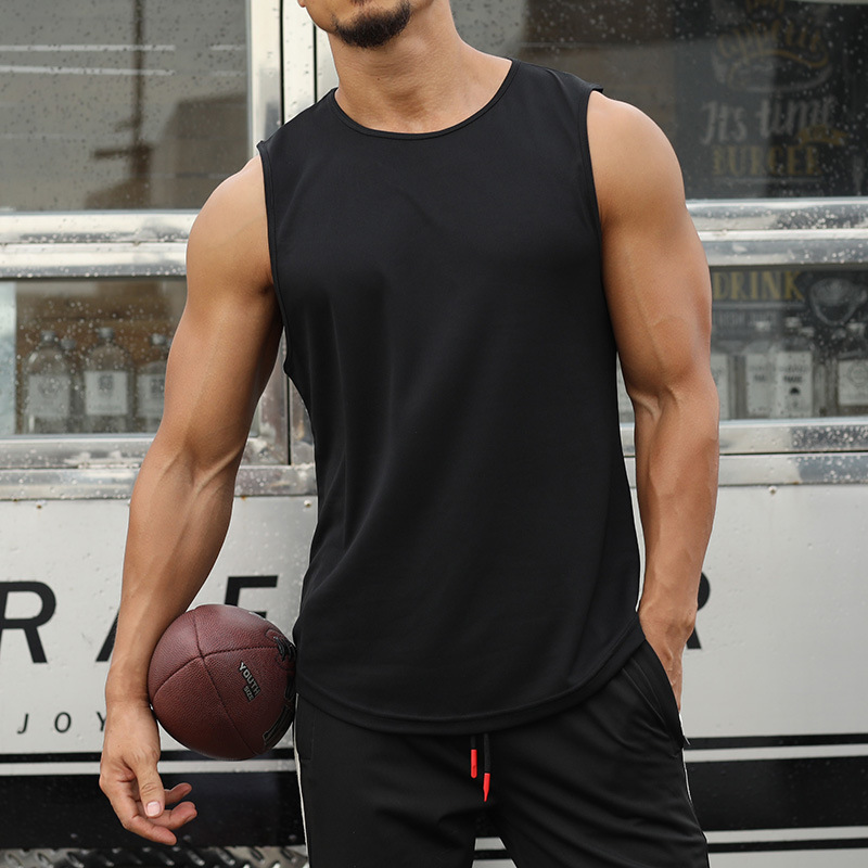 Sleeveless Undershirt - 남자 체육관 탱크 탑 피트니스 민소매