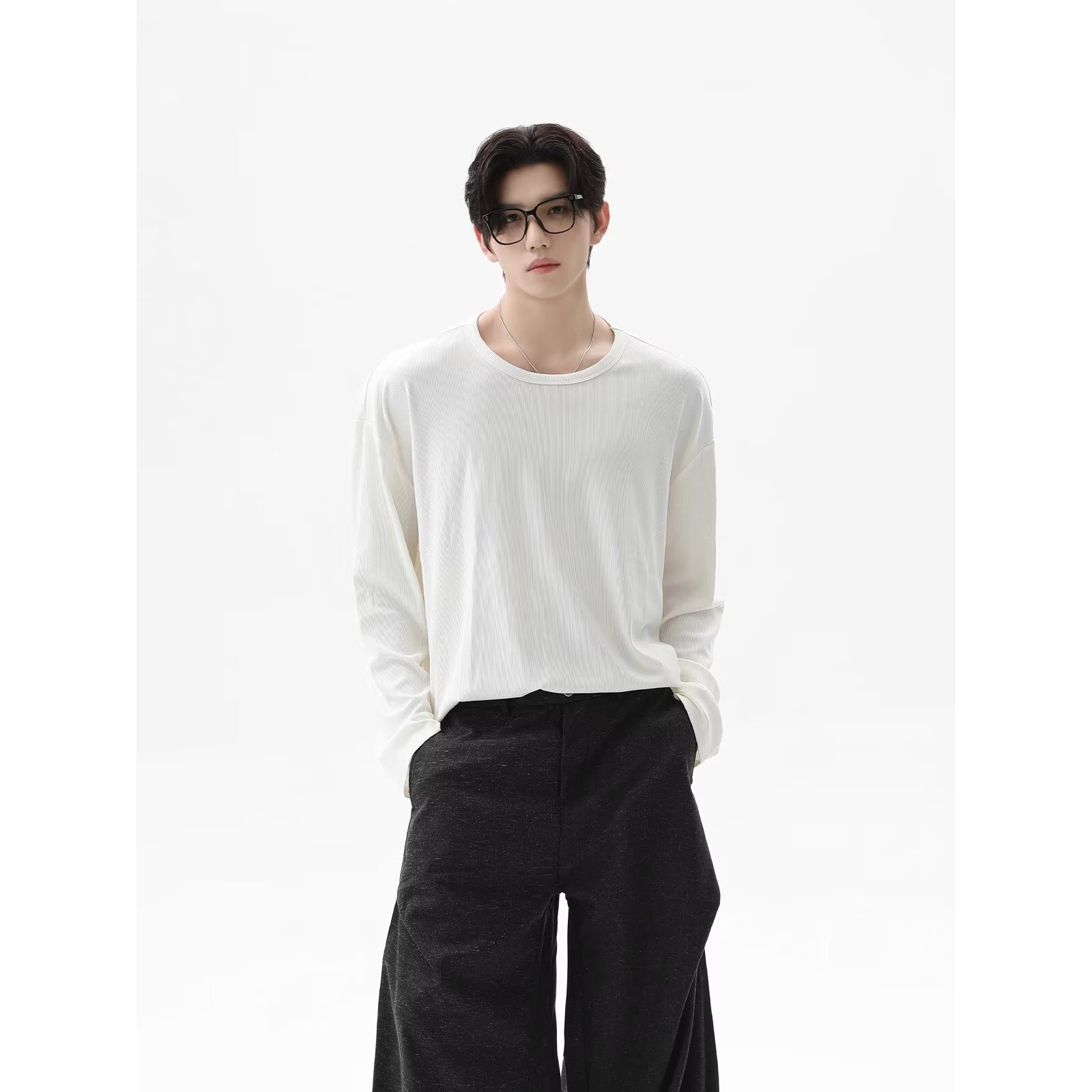 2026 가을 신상 텍스처 긴팔 티셔츠 유니섹스 루즈핏 - Undershirt Crew Neck 리뷰 및 가격